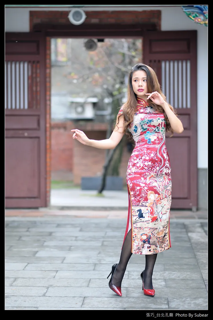 [Mzsock] NO.098 Zhang Qiao cheongsam black silk high heels beautiful legs street photography#[54P]-34