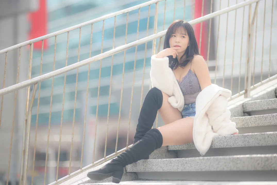 [Mzsock] NO.215 YoYo denim shorts and boots street photography#[105P]-40